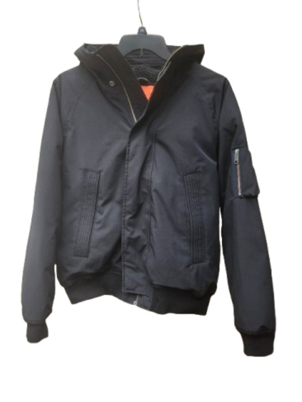 GAP Men's Primaloft Black Down Alternative Coat Hooded Zip-Up